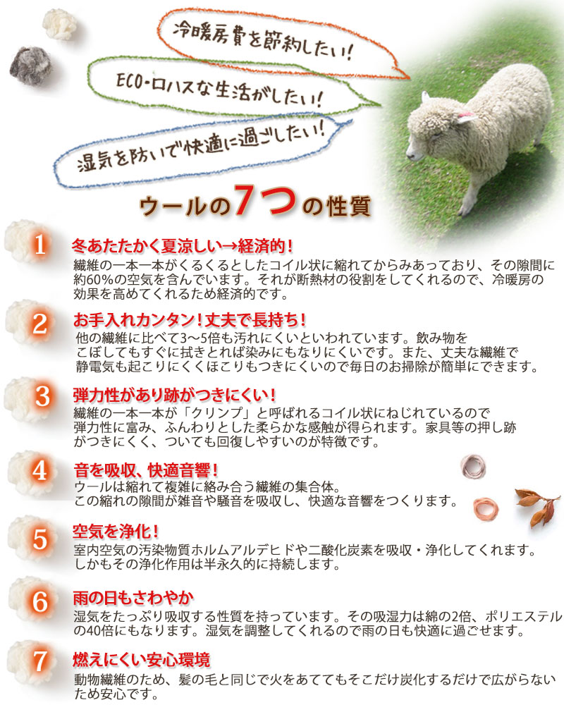 ウールカーペットの特長