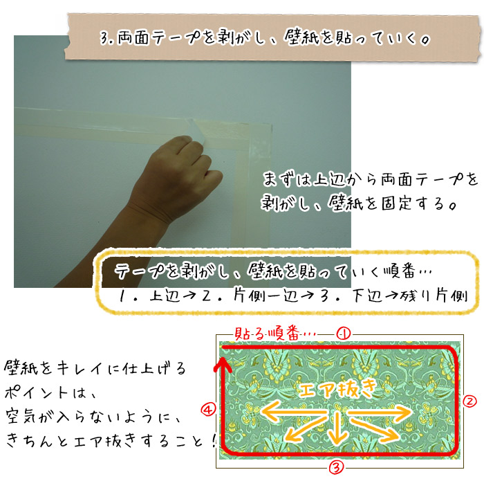 壁紙を貼る