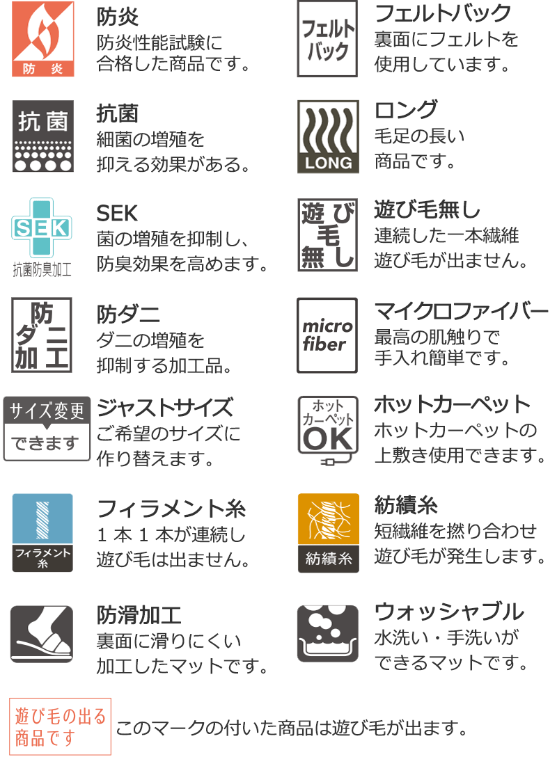 東リラグの機能マーク